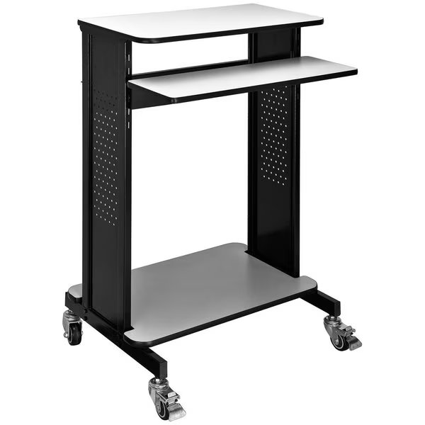 Mobile Computer Workstation with Keyboard & Mouse Tray, 46H, Global Industrial, Mfr#: 277216